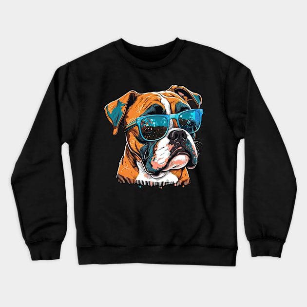 Boxer with Sunglasses Crewneck Sweatshirt by JayD World